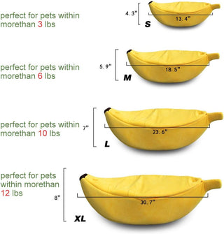 · Cute Banana Cat Bed House Large Size, Christmas Pet Bed Soft Warm Cat Cuddle Bed, Lovely Pet Supplies for Cats Kittens Rabbit Small Dogs Bed,Yellow