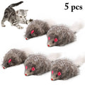 5PCS Cat Mice Toys Interactive Plush Furry Cat Chew Toy for Cat Kitten