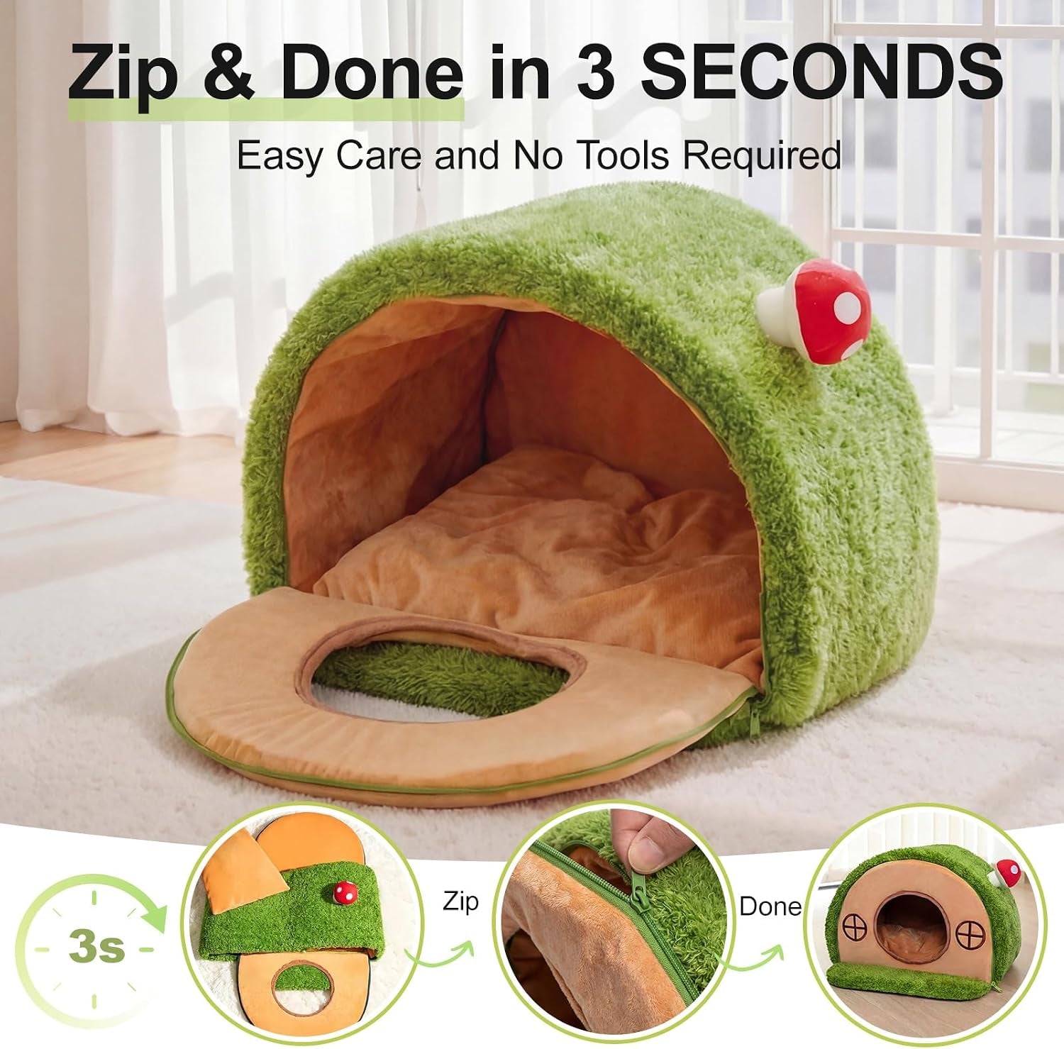 Cat House for Indoor Cats - Tree Hole Cat Bed Cave Hideaway