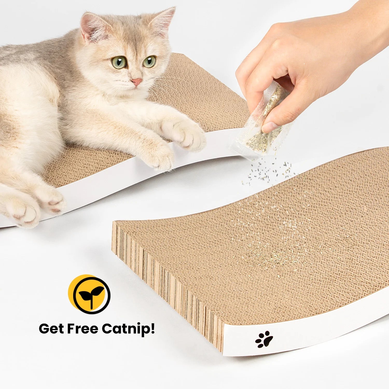 Cat Scratcher Cardboard with Premium Scratch Textures Design, Durable, Reversible
