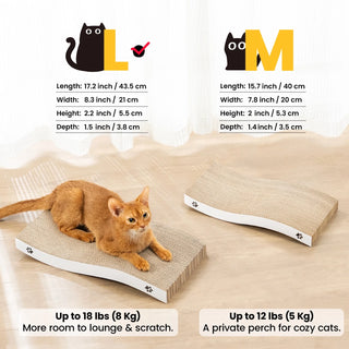 Cat Scratcher Cardboard with Premium Scratch Textures Design, Durable, Reversible
