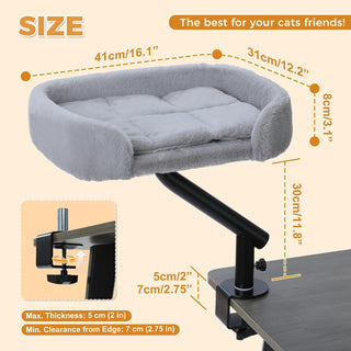 Cat Desk Bed 360°Rotating Supports to 50 Lbs Cozy Nest for Desk