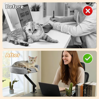 Cat Desk Bed 360°Rotating Supports to 50 Lbs Cozy Nest for Desk