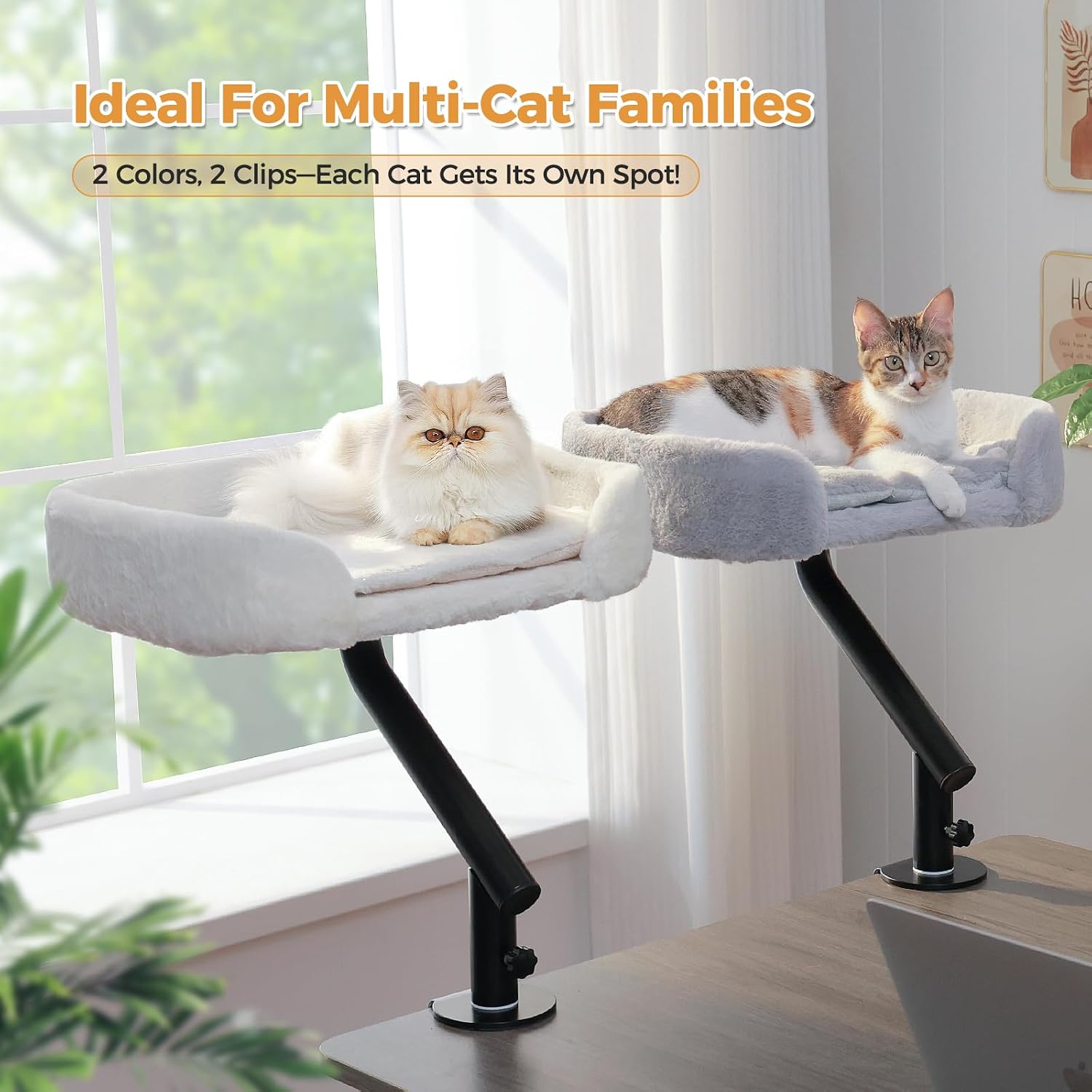Cat Desk Bed 360°Rotating Supports to 50 Lbs Cozy Nest for Desk