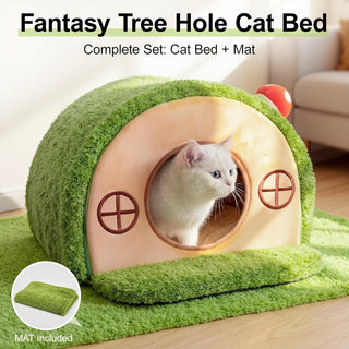 Cat House for Indoor Cats - Tree Hole Cat Bed Cave Hideaway