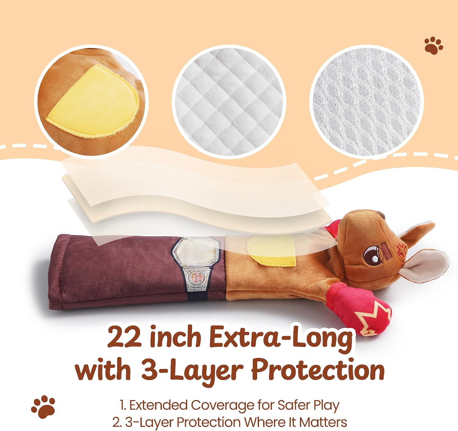 Cat Wrestling Glove, 22 Inch Cat Puppet Wrestler with 5 Catnip Pouches & 3 Layer Resistant Protection, Interactive Cat Toy with Treat Pocket for Boredom Relief & Mental Stimulation