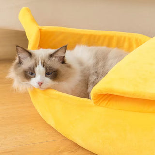Winter Banana Cat Bed House Funny Cute Cozy Cat Mat Beds Warm Durable Portable Pet Basket Kennel Dog Cushion Cat Supplies Winter