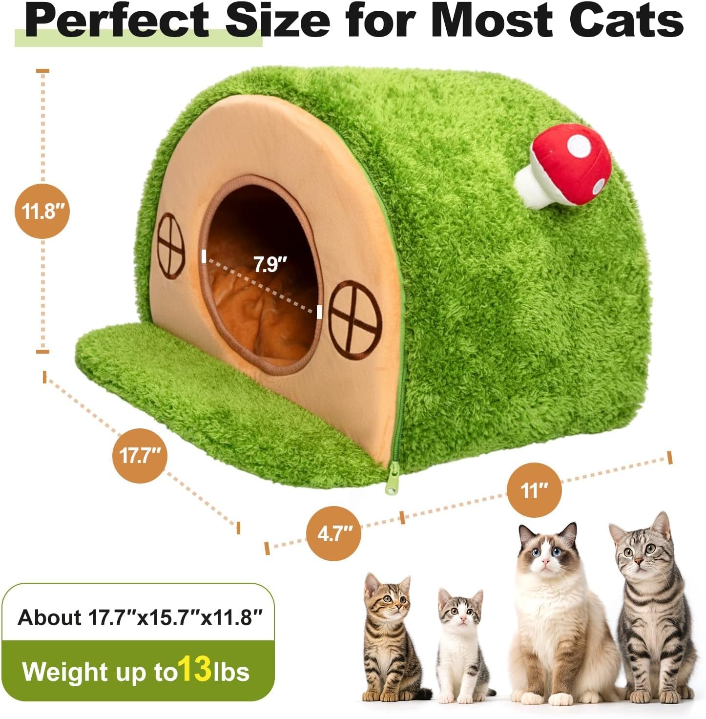 Cat House for Indoor Cats - Tree Hole Cat Bed Cave Hideaway