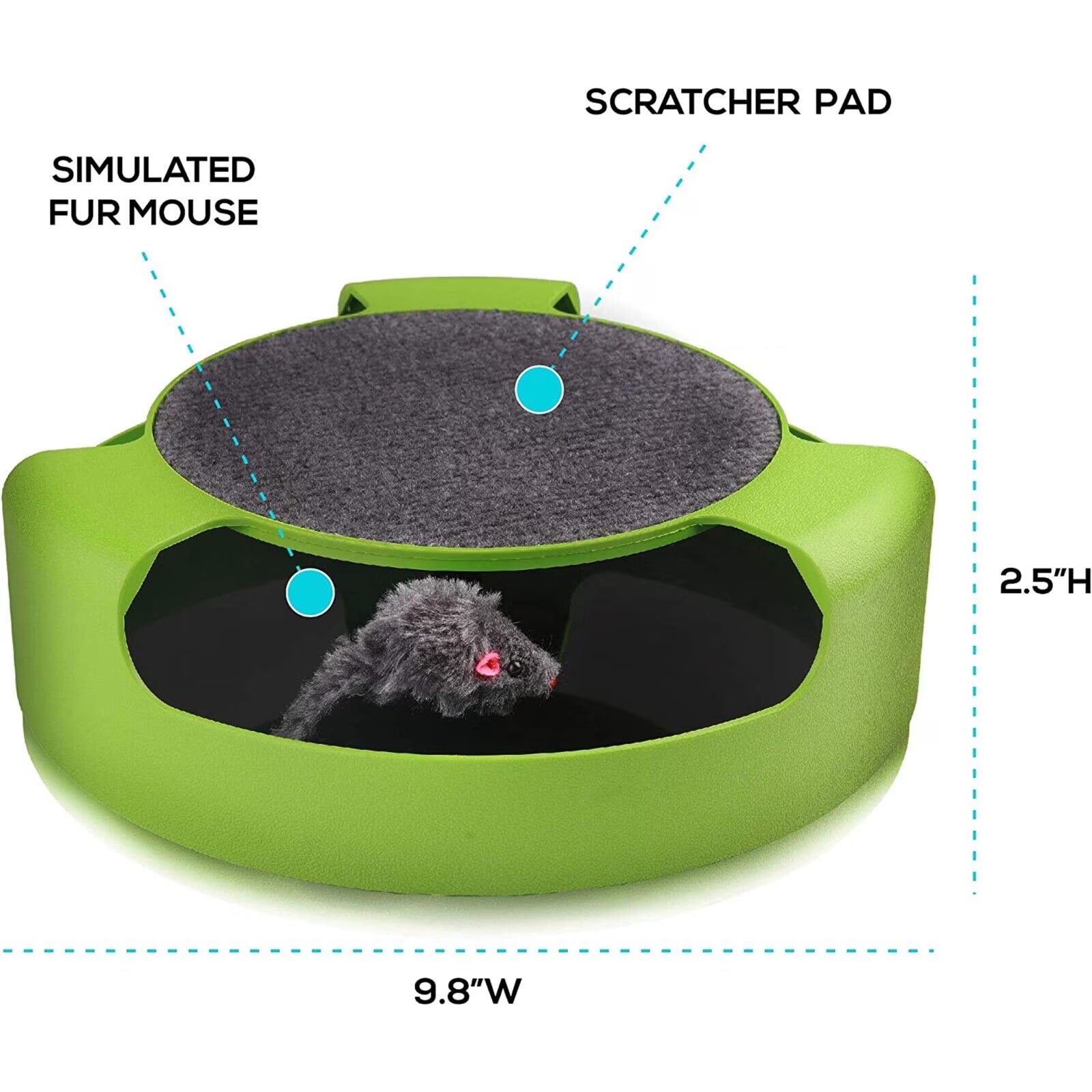 CAT Scratcher Spinning Mouse Toy for Cats - Interactive Cat Toy Catch