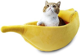 · Cute Banana Cat Bed House Large Size, Christmas Pet Bed Soft Warm Cat Cuddle Bed, Lovely Pet Supplies for Cats Kittens Rabbit Small Dogs Bed,Yellow