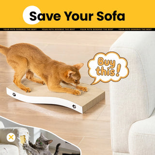Cat Scratcher Cardboard with Premium Scratch Textures Design, Durable, Reversible