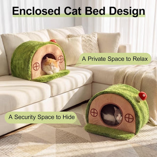 Cat House for Indoor Cats - Tree Hole Cat Bed Cave Hideaway